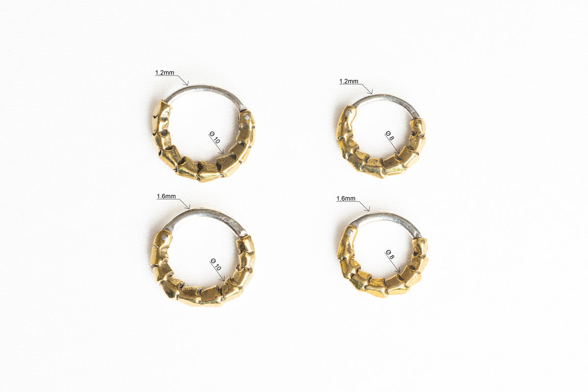 Gold Septum piercing cyborg with dimentions